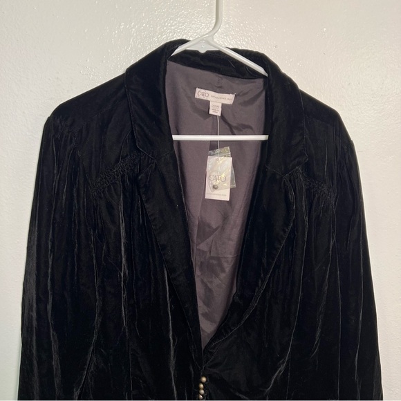 Cato Winter Chill Ideal Black Velvet Jacket 22W - Picture 2 of 10
